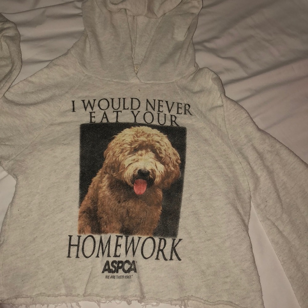 “I would never eat your homework” graphic t w/hood
